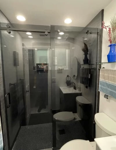 matte black sliding glass shower doors